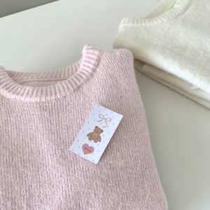 Soft Knit Crewneck Sweater in Soft Pink