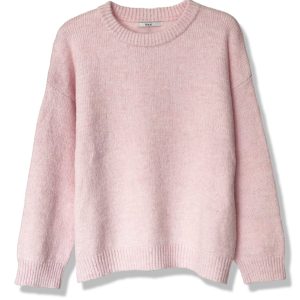 Soft Knit Crewneck Sweater in Soft Pink