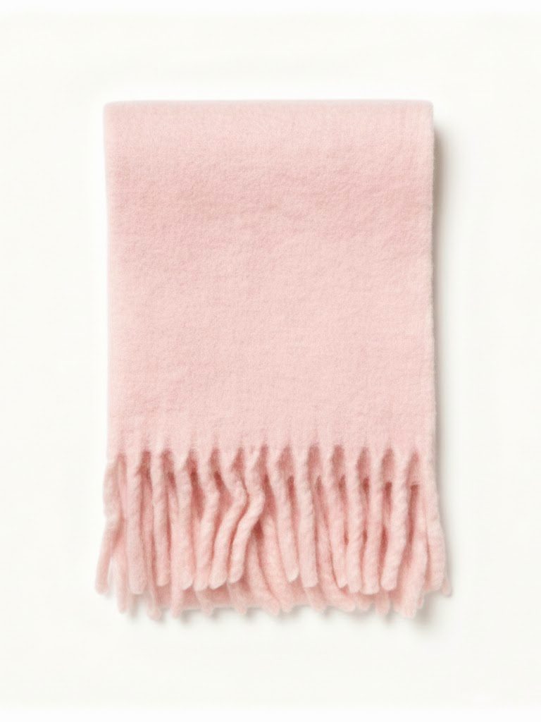 Tassel fleece wool scarf