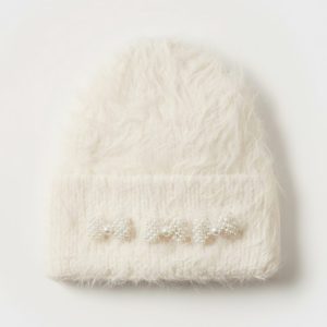 Pearl Bow Knit Hat