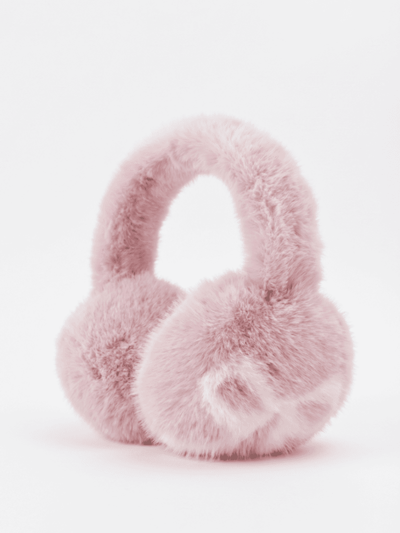 Cozy pink bow earmuffs